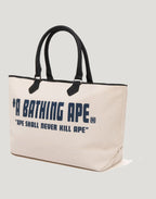 A BATHING APE CANVAS TOTE BAG MENS