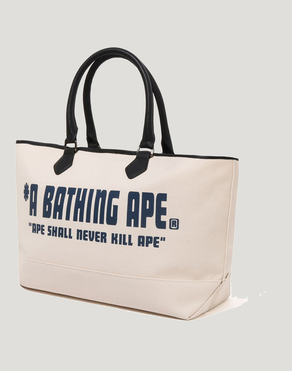 A BATHING APE CANVAS TOTE BAG MENS