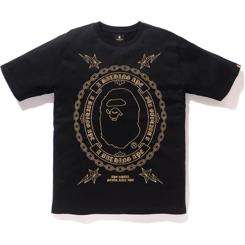 BAPE BLACK EMBROIDERY TEE MENS