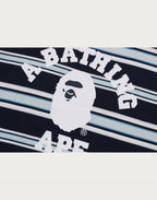 BAPE MENS APE HEAD COLLEGE STRIPE TEE