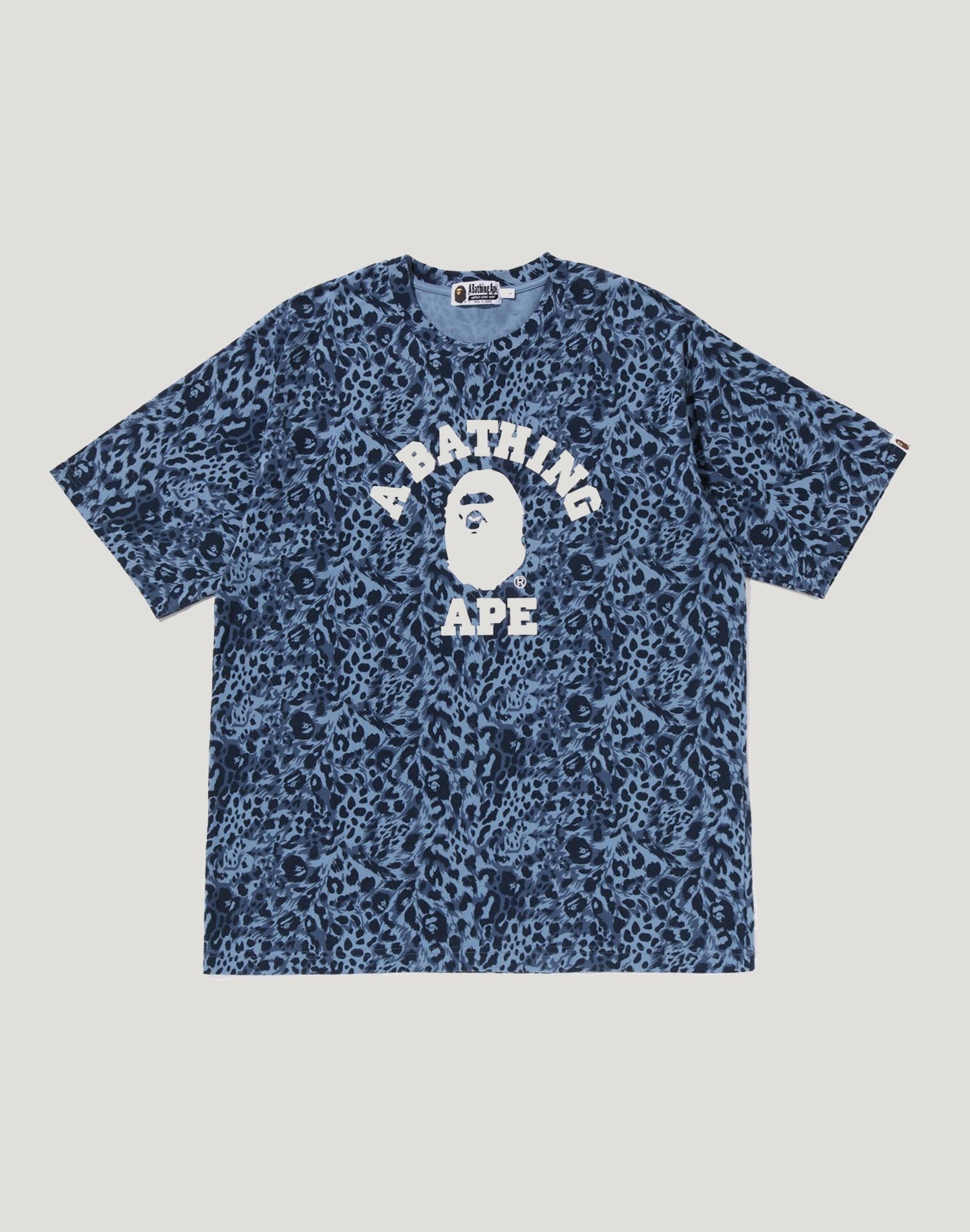 WILD LEOPARD PATTERN COLLEGE RELAXED FIT TEE MENS