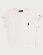 STA PATTERN JACQUARD APE HEAD ONE POINT CROPPED TEE LADIES