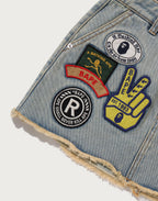 MULTI LOGO DENIM SKIRT LADIES