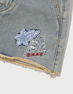 MULTI LOGO DENIM SKIRT LADIES
