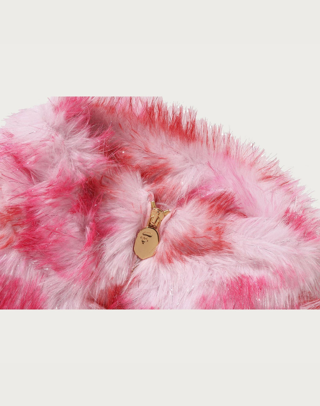 ABC CAMO ONE POINT METALLIC LONG FUR JACQUARD DOWN JACKET LADIES