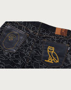 BAPE X OVO NEON 1ST CAMO JACQUARD DENIM PANTS MENS