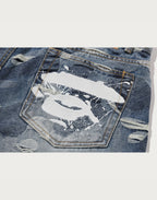 SOLID CAMO JACQUARD DENIM PANTS MENS