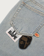 MULTI LOGO WIDE DENIM PANTS LADIES