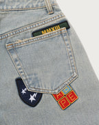 MULTI LOGO WIDE DENIM PANTS LADIES
