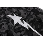 BAPE X ADIDAS CAMO JACQUARD SHARK DENIM JORTS MENS