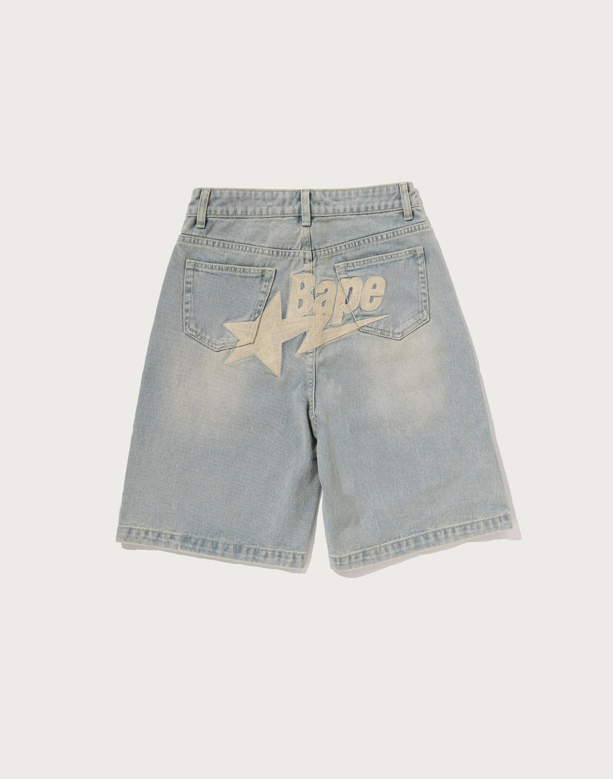 BAPE STA LOGO DENIM JORTS LADIES