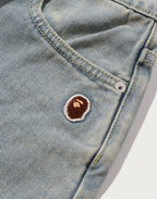 BAPE STA LOGO DENIM JORTS LADIES