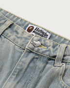 BAPE STA LOGO DENIM JORTS LADIES