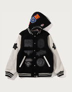 BAPE X SWAROVSKI - DETACHABLE HOODIE VARSITY JACKET MENS