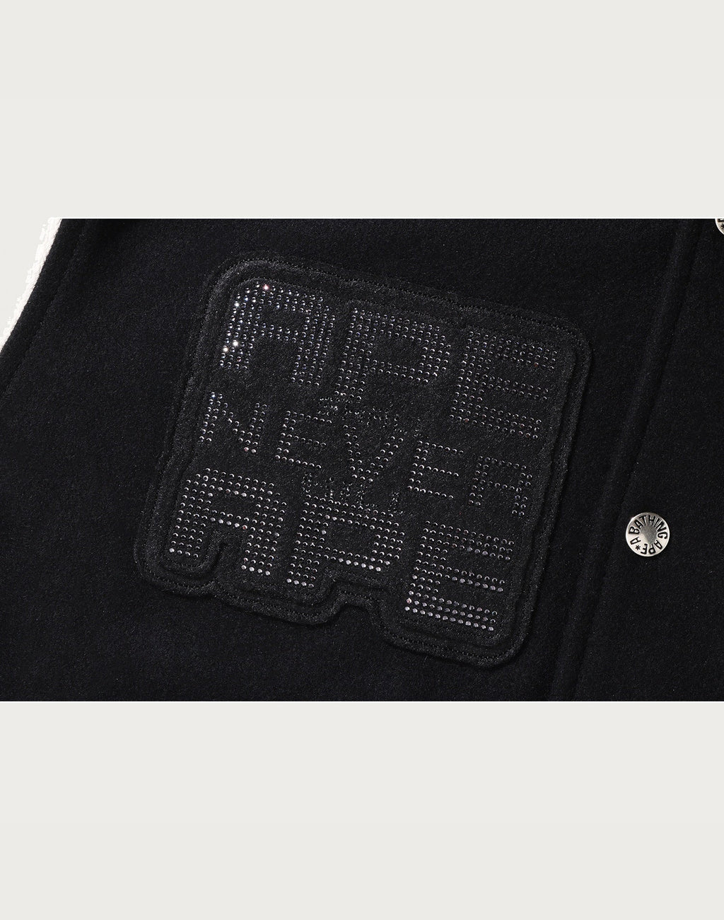 BAPE X SWAROVSKI - DETACHABLE HOODIE VARSITY JACKET MENS