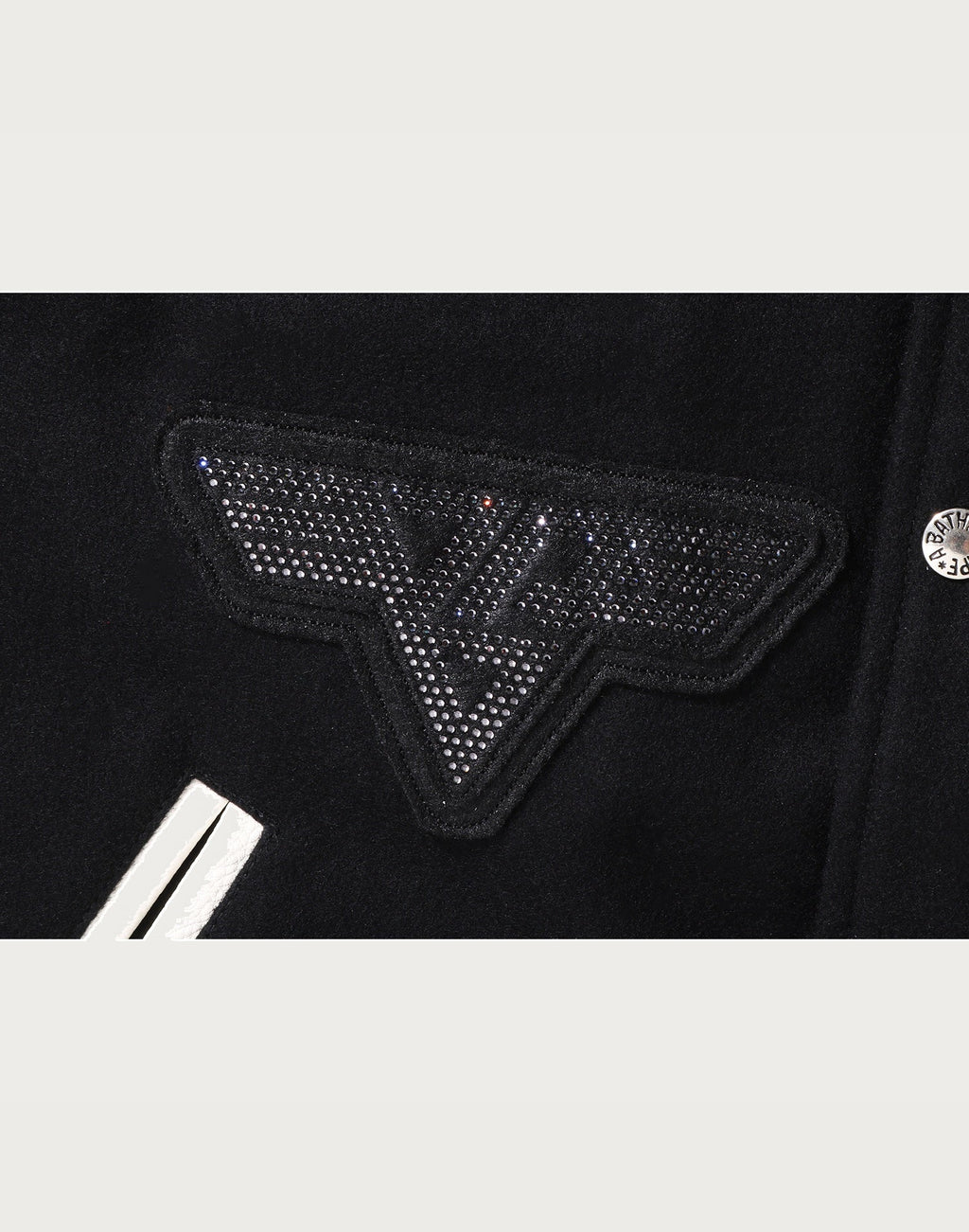 BAPE X SWAROVSKI - DETACHABLE HOODIE VARSITY JACKET MENS