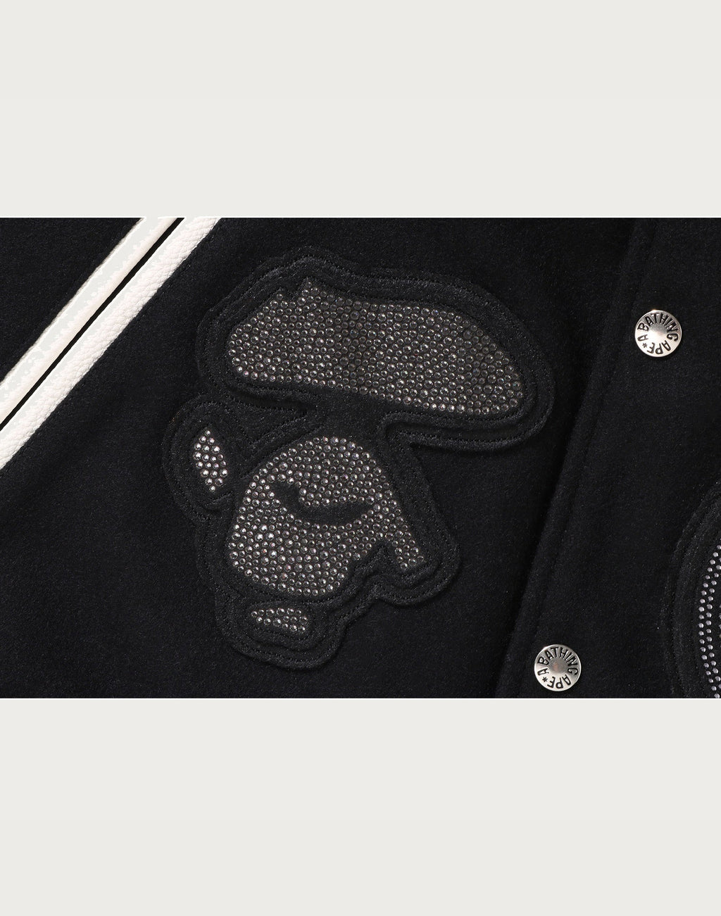 BAPE X SWAROVSKI - DETACHABLE HOODIE VARSITY JACKET MENS