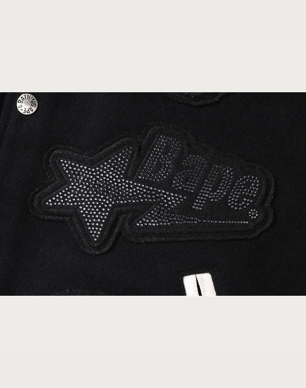 BAPE X SWAROVSKI - DETACHABLE HOODIE VARSITY JACKET MENS