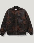 MULTI LOGO QUILTED LEATHER BOMBER JACKET MENS