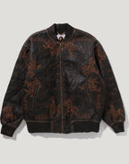 MULTI LOGO QUILTED LEATHER BOMBER JACKET MENS