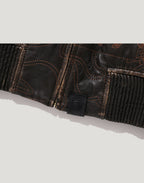 MULTI LOGO QUILTED LEATHER BOMBER JACKET MENS