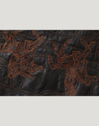 MULTI LOGO QUILTED LEATHER BOMBER JACKET MENS