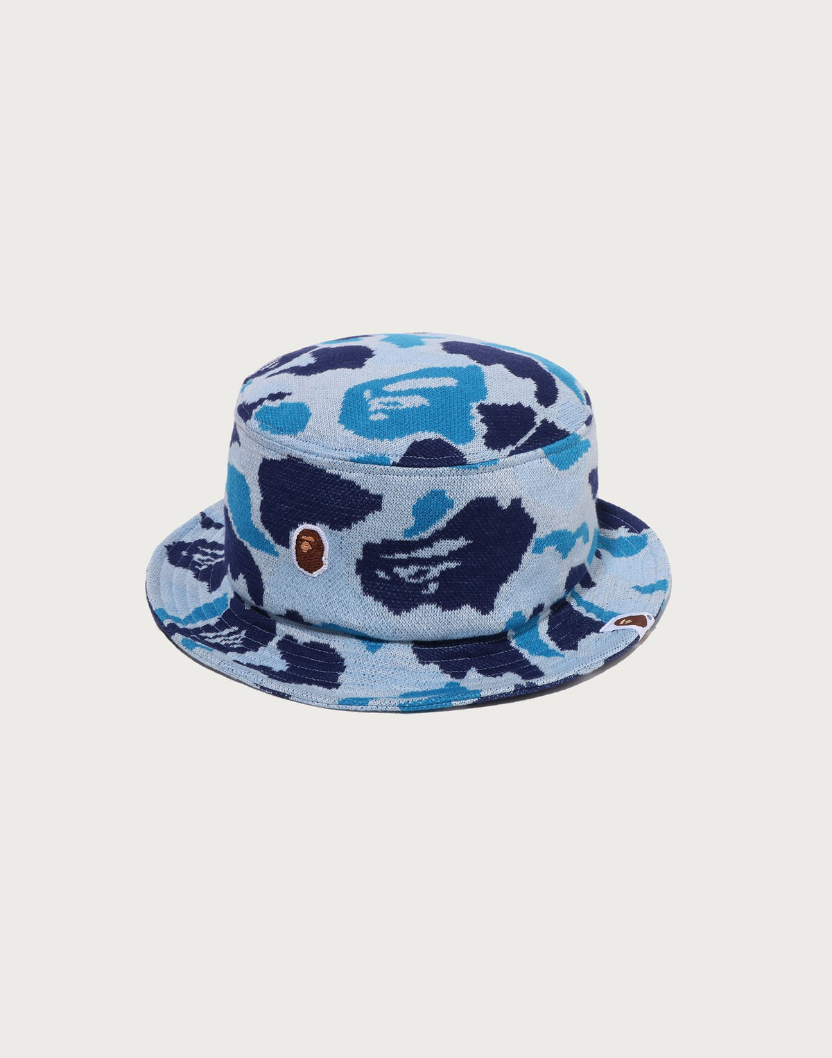ONE POINT ABC CAMO JACQUARD KNIT BUCKET HAT MENS