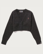 CABLE CROPPED KNIT CARDIGAN LADIES
