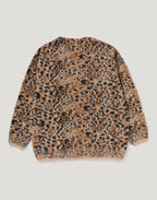WILD LEOPARD PATTERN SHAGGY KNIT CARDIGAN LADIES