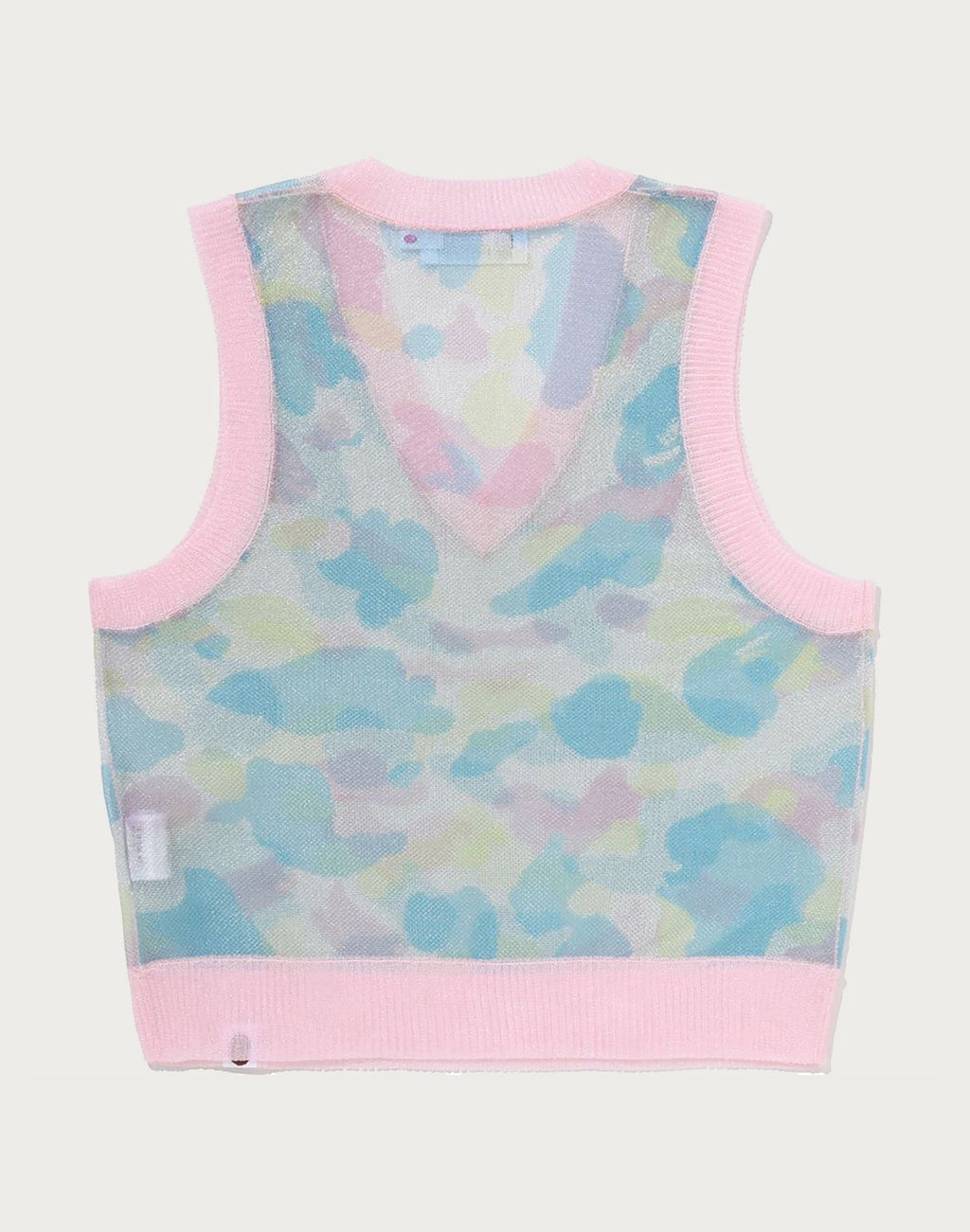 NEW MULTI CAMO METALLIC CROPPED KNIT VEST LADIES