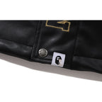 BAPE X OVO SYNTHETIC WASHABLE LEATHER SNOWBOARD JACKET MENS