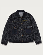 BAPE X OVO NEON 1ST CAMO JACQUARD DENIM JACKET MENS