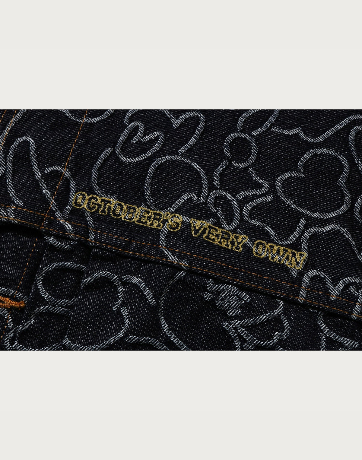 BAPE X OVO NEON 1ST CAMO JACQUARD DENIM JACKET MENS