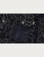 BAPE X OVO NEON 1ST CAMO JACQUARD DENIM JACKET MENS