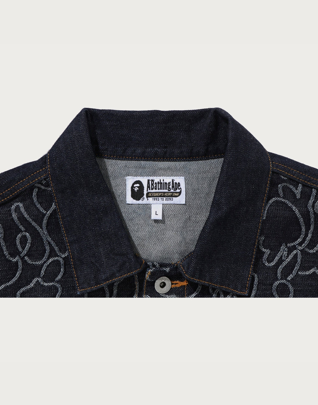 BAPE X OVO NEON 1ST CAMO JACQUARD DENIM JACKET MENS