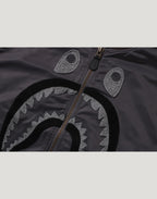 TONAL CHAIN STITCH SHARK BOMBER JACKET MENS