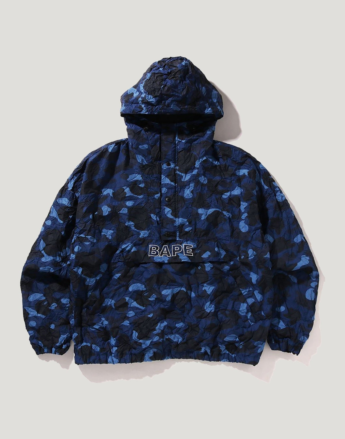 CRINKLE EFFECT COLOR CAMO HALF ZIP HOODIE JACKET MENS