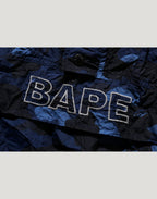 CRINKLE EFFECT COLOR CAMO HALF ZIP HOODIE JACKET MENS