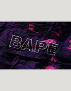 CRINKLE EFFECT COLOR CAMO HALF ZIP HOODIE JACKET MENS