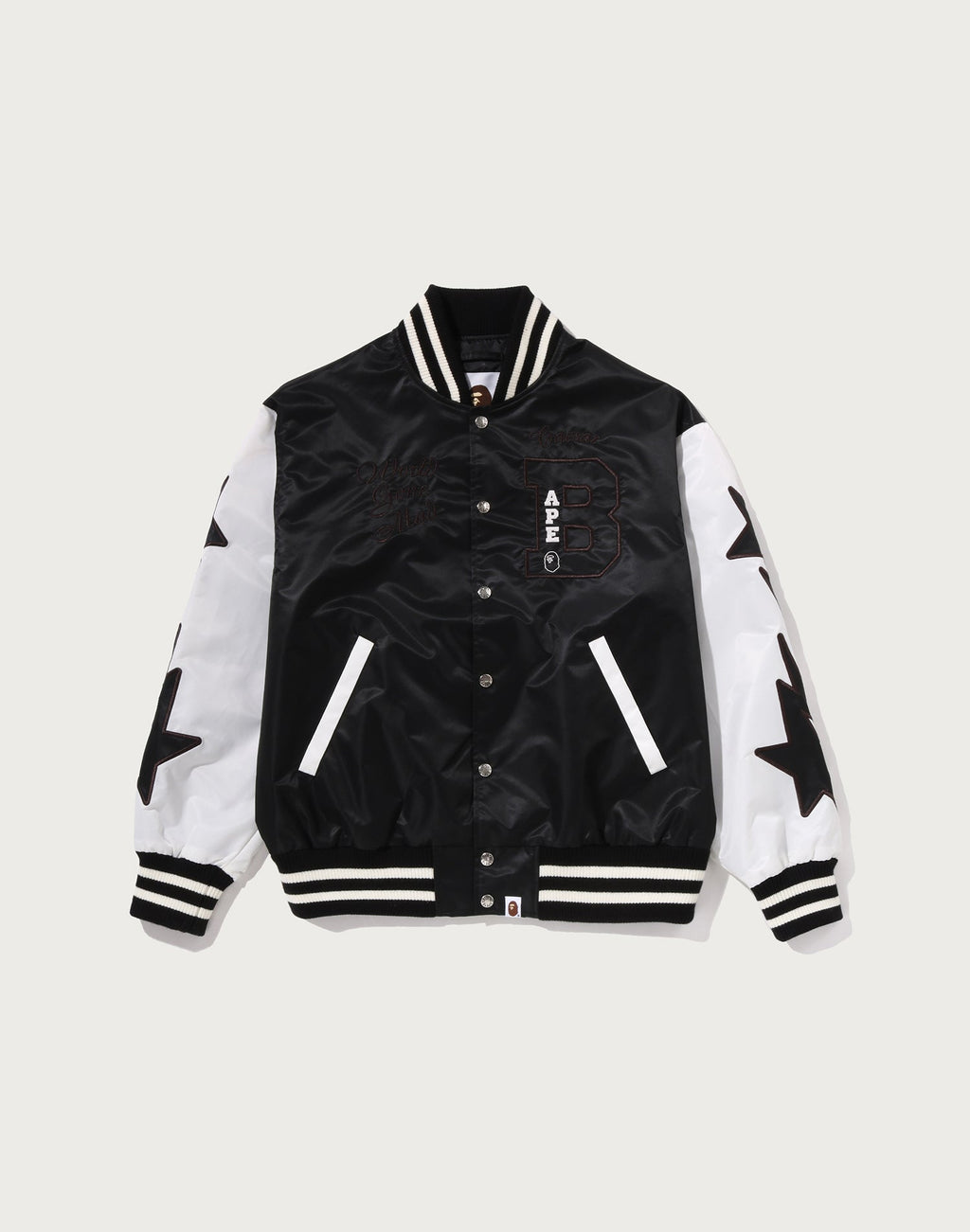 BAPE NYLON VARSITY JACKET MENS