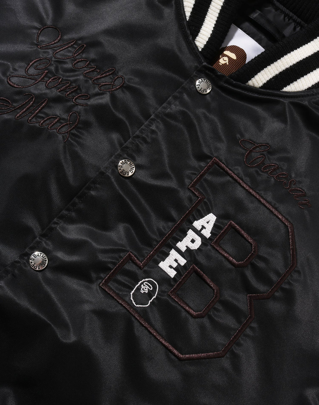 BAPE NYLON VARSITY JACKET MENS