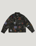 HYBRID CAMO MULTI BADGE JACKET MENS