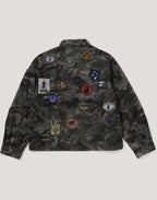 HYBRID CAMO MULTI BADGE JACKET MENS