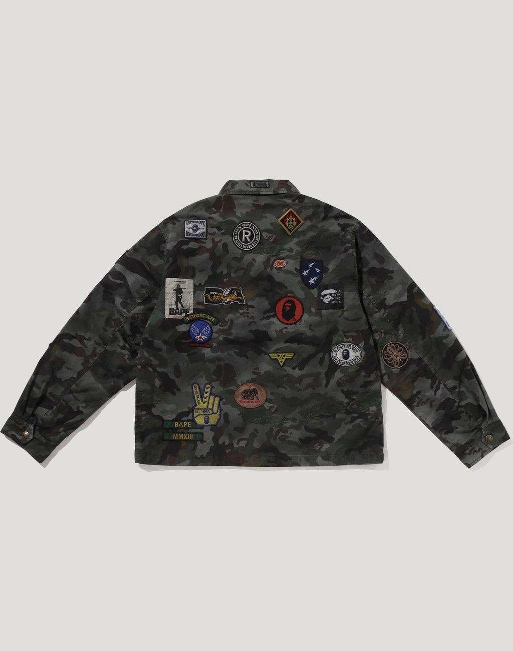 HYBRID CAMO MULTI BADGE JACKET MENS