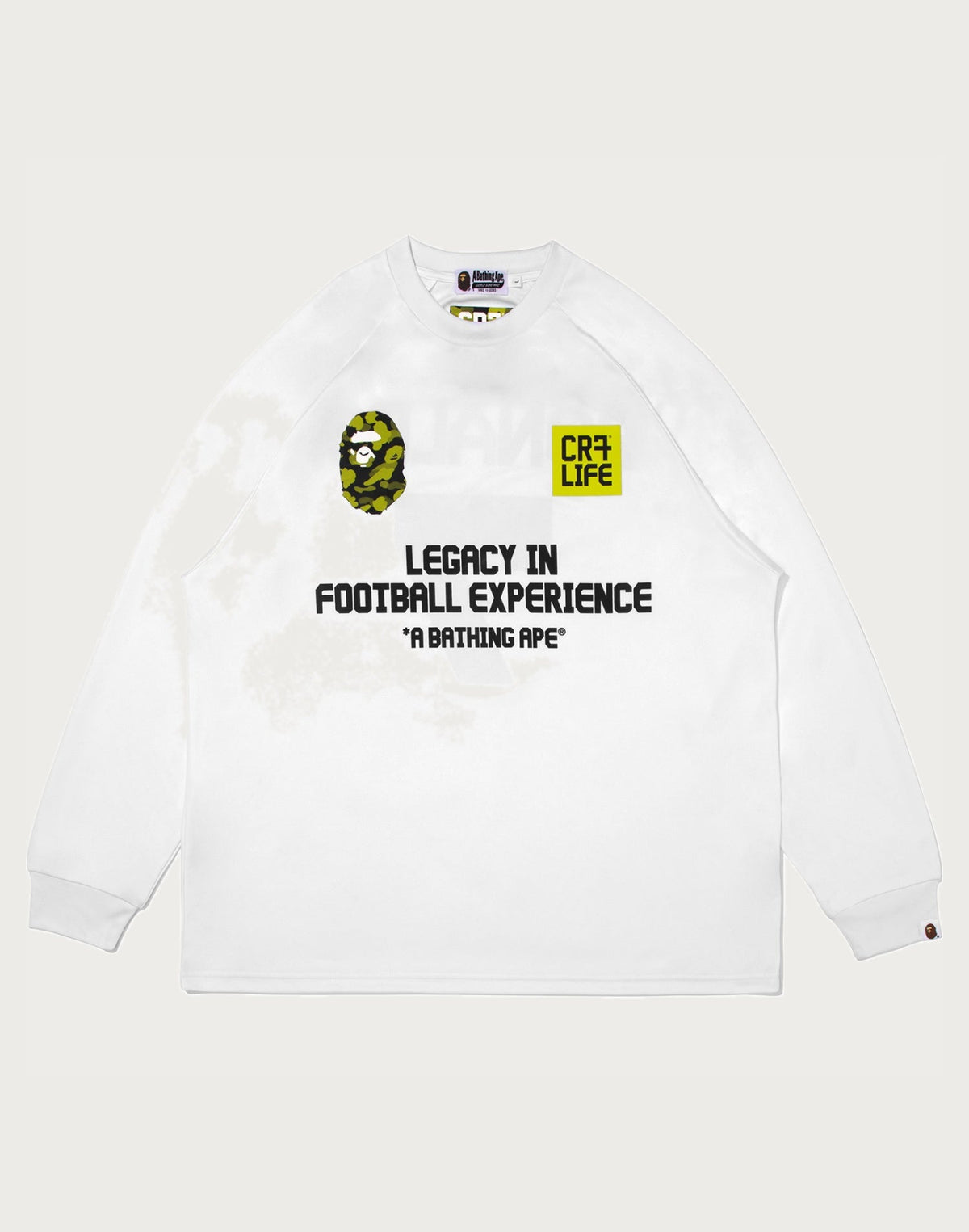 BAPE X CR7 LIFE MULTI LOGO POLY RELAXED FIT LS FOOTBALL JERSEY MENS