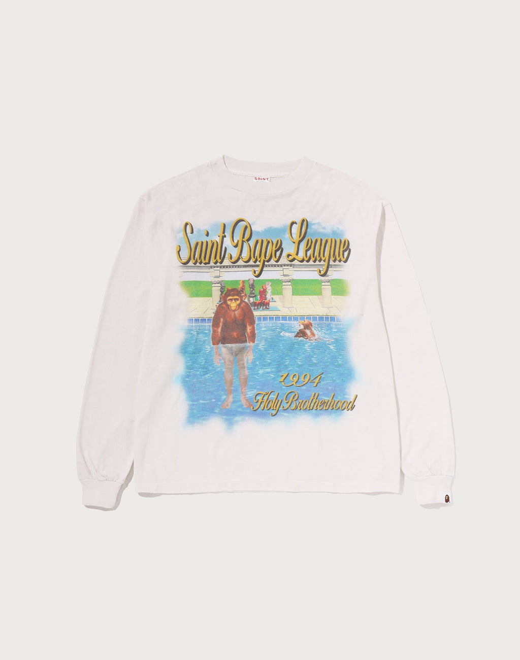 BAPE X SAINT MXXXXXX LEAGUE L/S TEE MENS