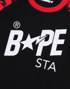 STA PATTERN BAPE STA RAGLAN CROPPED FIT LS TEE MENS