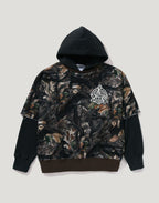 TREE EDGE CAMO LAYERED PULLOVER HOODIE MENS