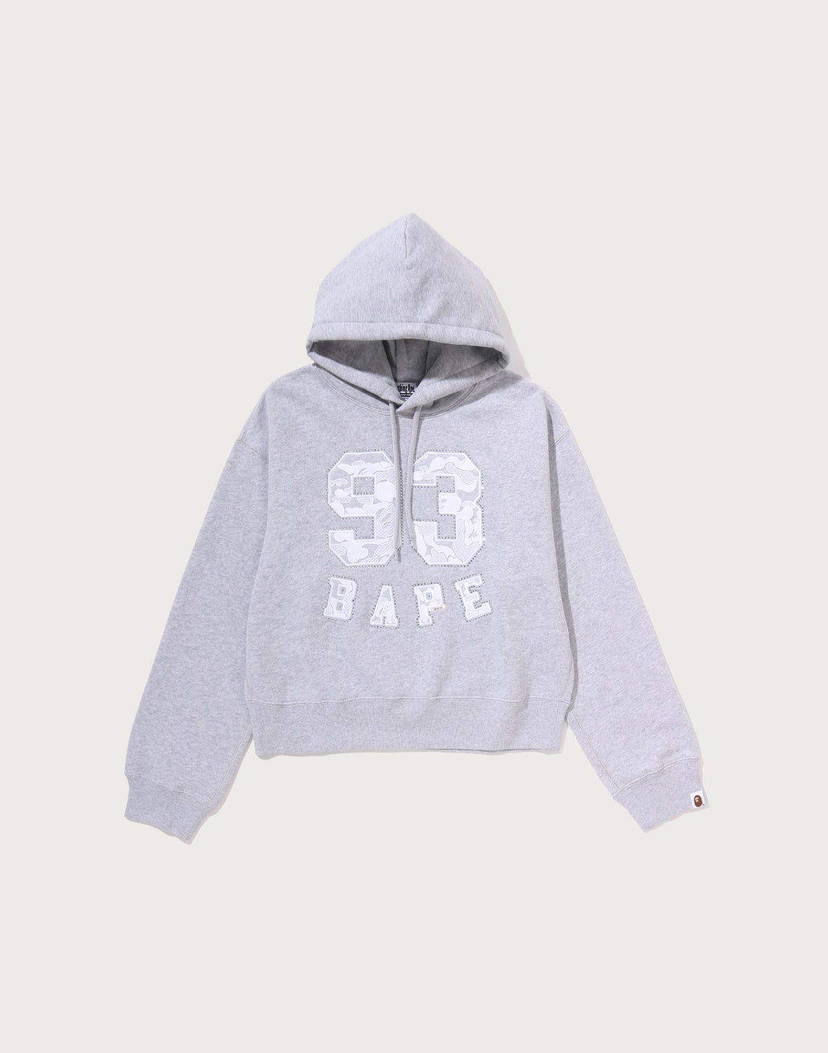 CAMO LACE PATCH BOXY CROPPED PULLOVER HOODIE LADIES