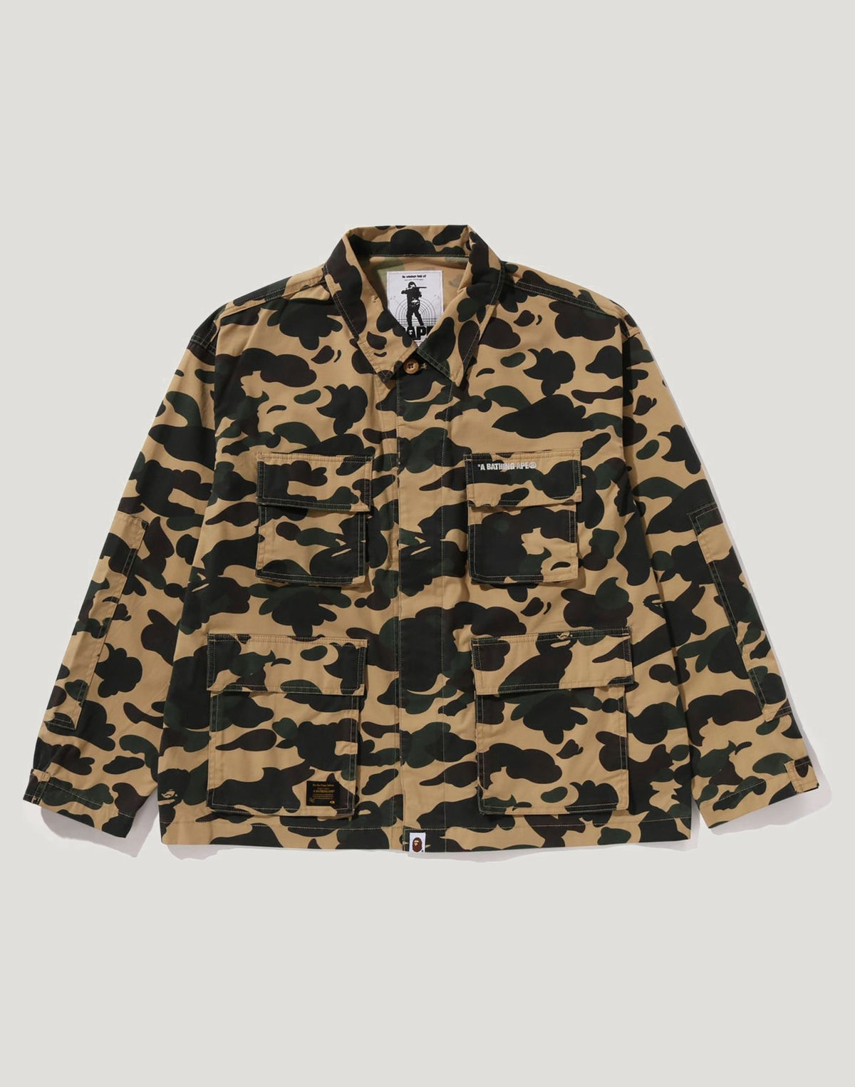 1ST CAMO HEAVY WASHED MULTI POCKET CARGO LS SHIRT MENS